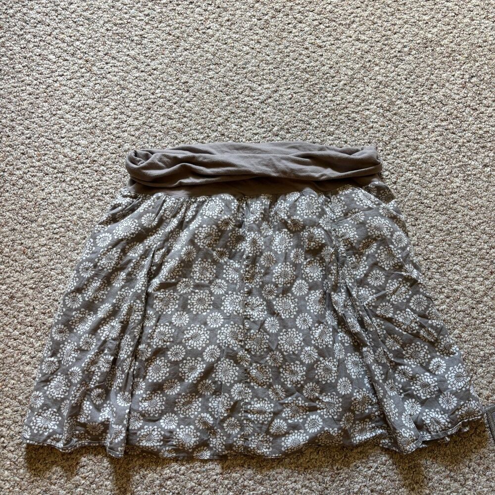 Gap Women's Grey Floral Print Fold-Over Waist Mini Skirt XXL